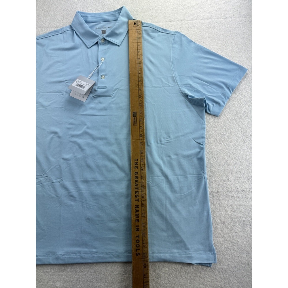 Hickey Freeman Mens Golf Polo Shirt Sky Blue Size XL Stretch Wicking Performance - Picture 12 of 16